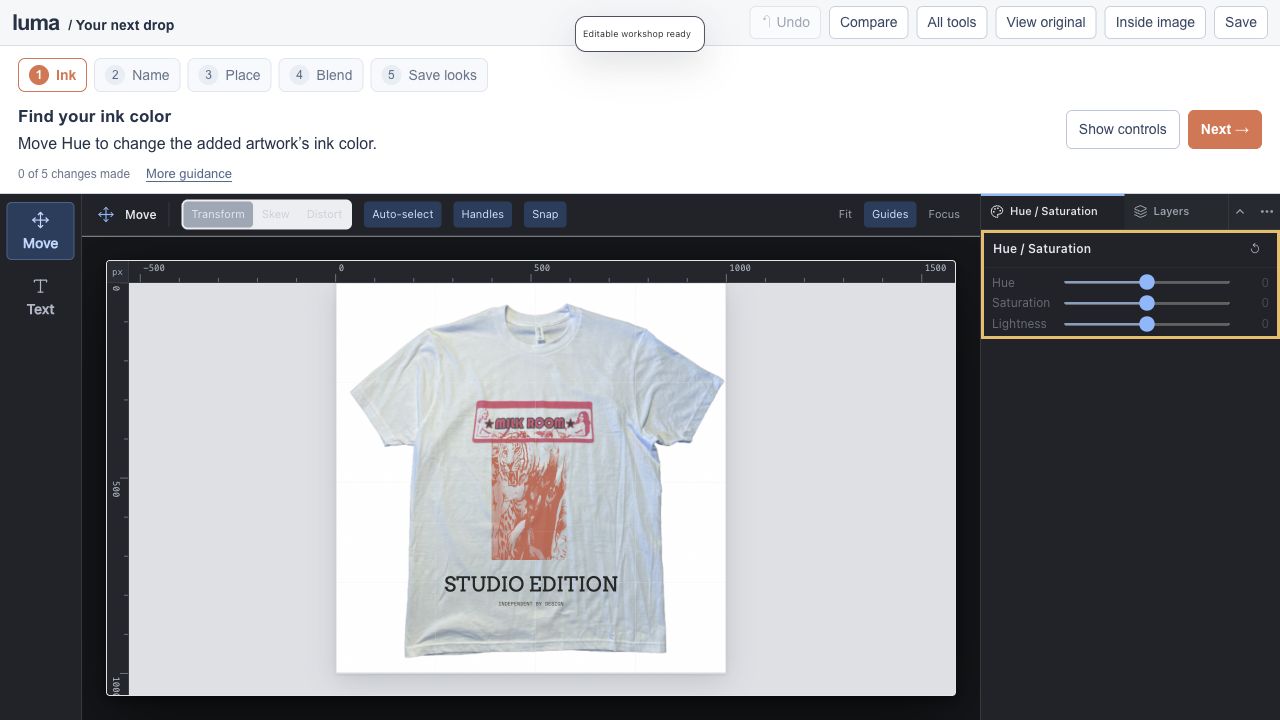 The real Luma editor for Design your next drop.