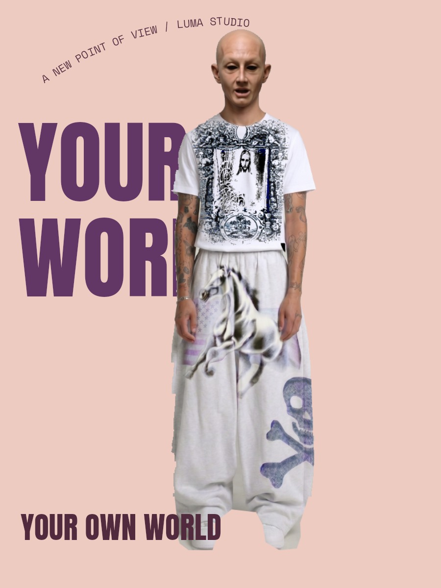 Make type weave through an image.